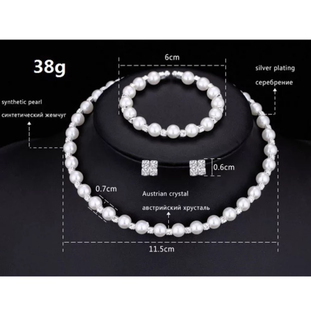๐ Crystal Pearl Wedding Party Set - Picture 3 of 5